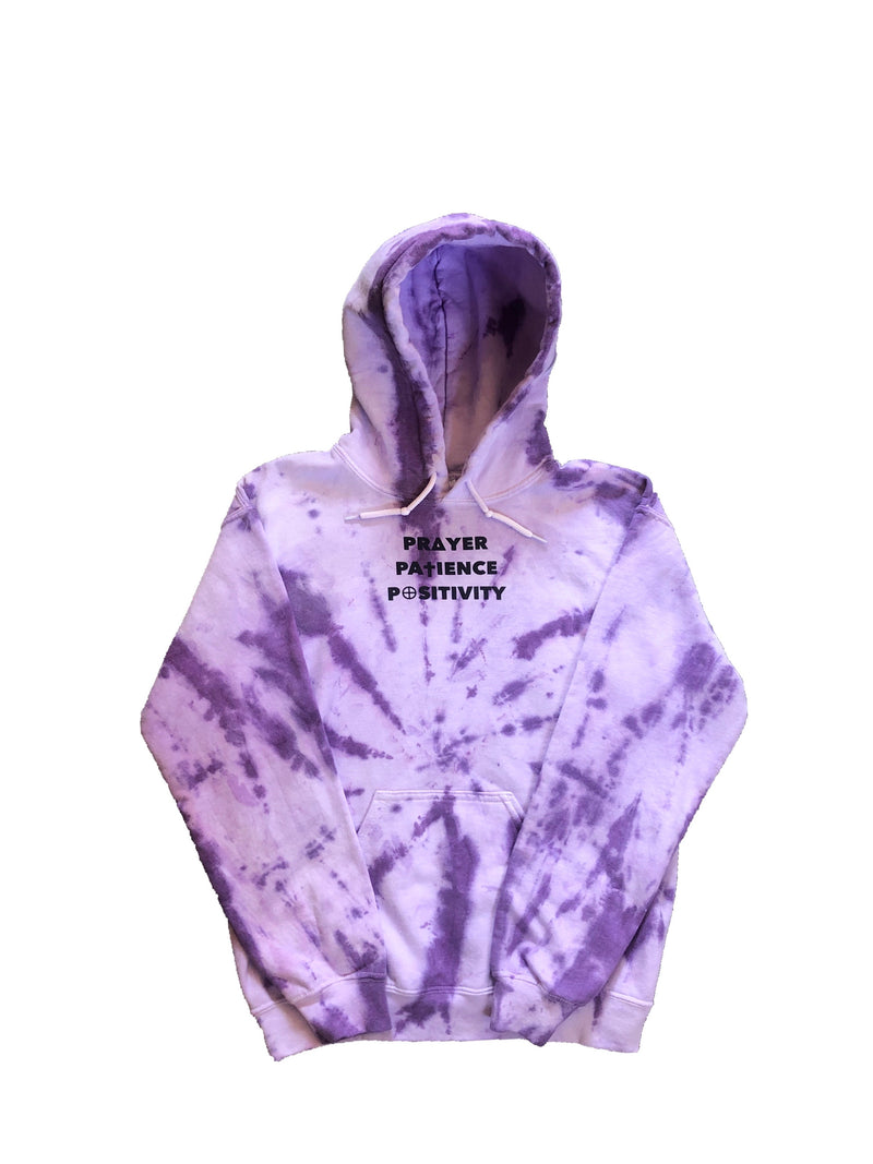Purple & White Tie Dye Hoodie - 3 P's Clothing 
