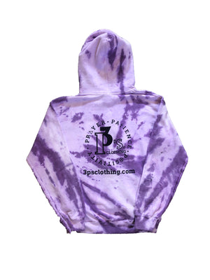 Purple & White Tie Dye Hoodie - 3 P's Clothing 