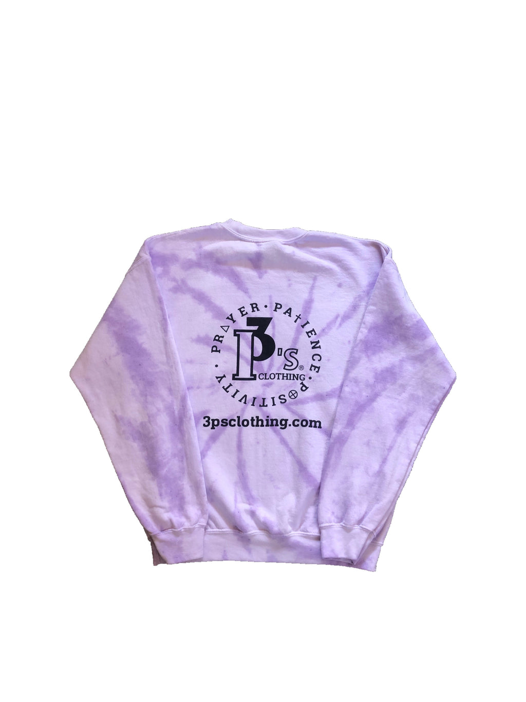 Purple & White Tie Dye Crewneck - 3 P's Clothing 